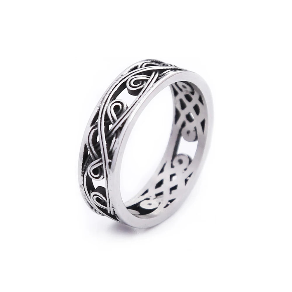 Fashion Punk Stainless Steel Fire Dragon Rings For Men Women Hip Hop Biker Vintage Vikings Animal Ring Amulet Jewelry