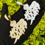 Aokaishen Iced Out Snake Hood Hustle Necklace Pendant for Men Real Gold Plated Cubic Zirconia Hip Hop Jewelry