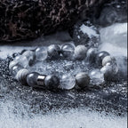 Block Volcanic Lava Stone Bracelet Men Black Classic Matte Obisidian Labradorite Bead Jewelry Women Birthday Gift for