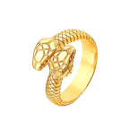 Punk Vintage Viking Snake Ring Men Women Stainless Steel Animal Ring Fashion Simple Biker Amulet Jewelry Gifts