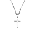 Stainless Steel Cross Pendant Necklace Minimal