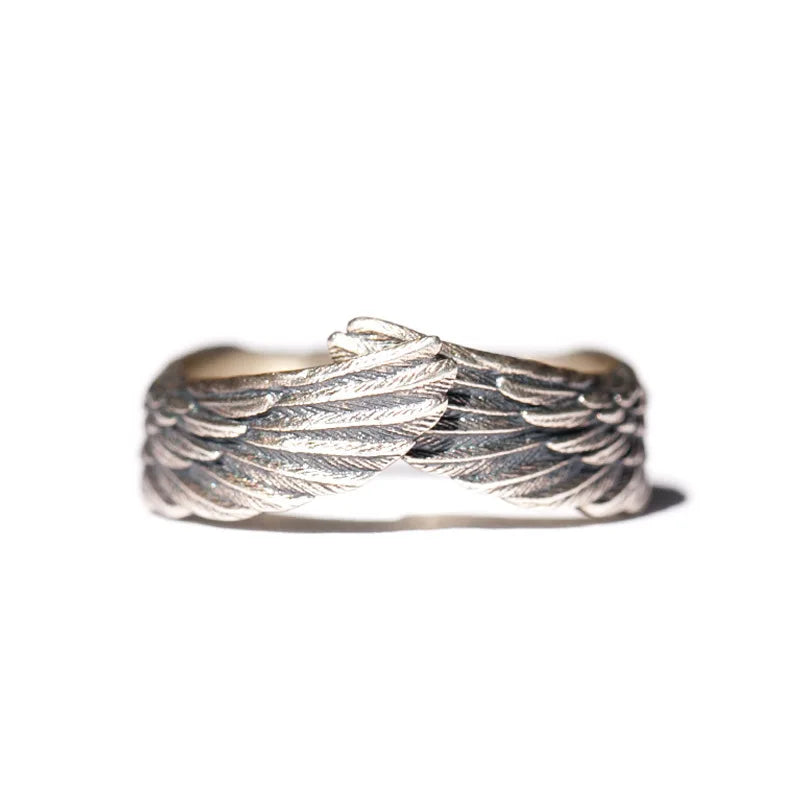 Retro Angel Demon Wings Open Ring for Women Couples Punk Gothic Adjustable Finger Jewelry Accessories Hip Hop Gifts