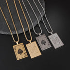 Lucky Ace & King Poker Card Pendant Necklace — Stainless Steel