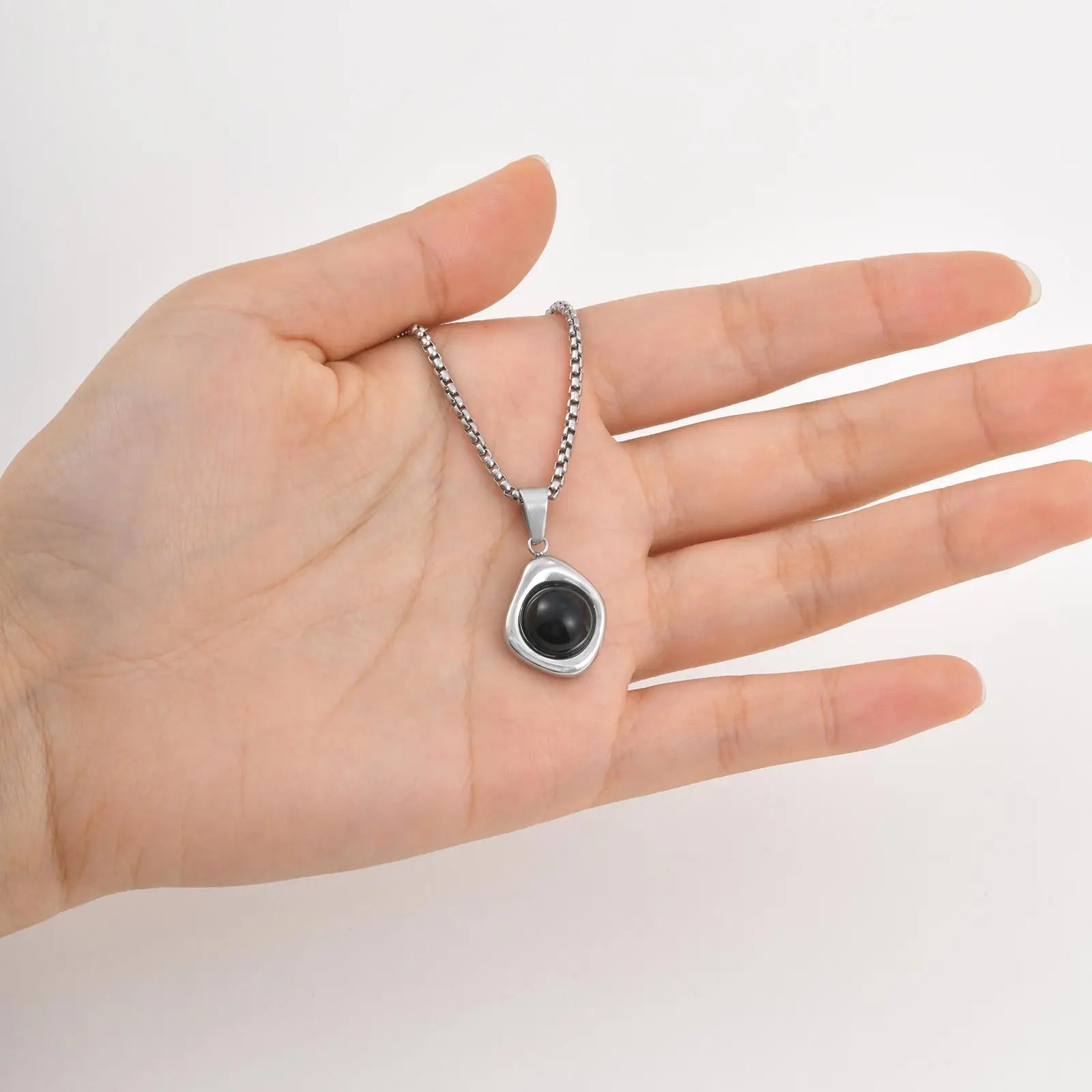 Tiger Eye Stone Stainless Steel Pendant Necklace