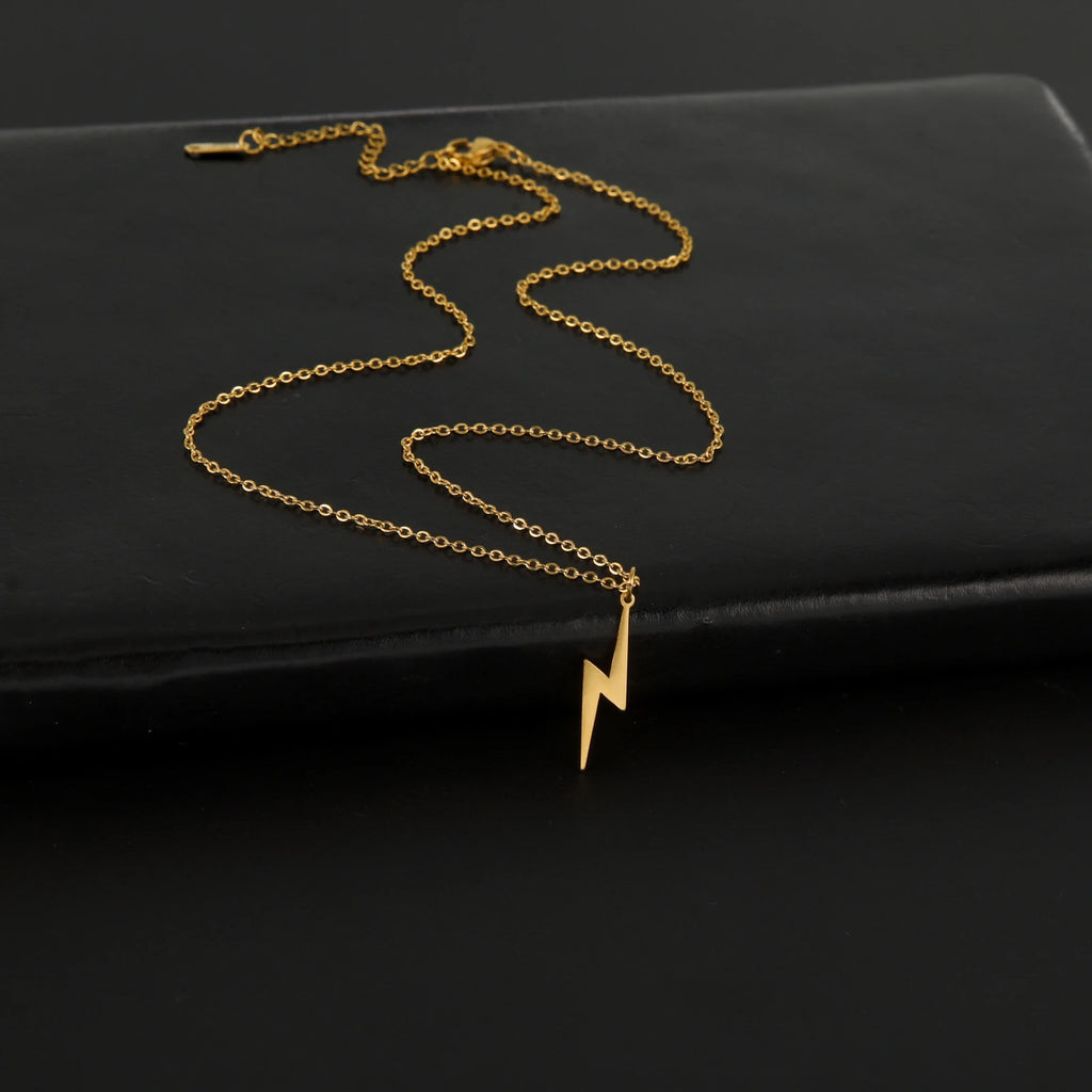 Skyrim 2026 Fashion Lightning Pendant Necklace for Women Stainless Steel Cool Choker Chain Jewelry Gifts