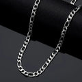 Men's Stainless Steel Link Figaro Chain Necklace for Women High Quality Waterproof Choker Silver Color Jewelry