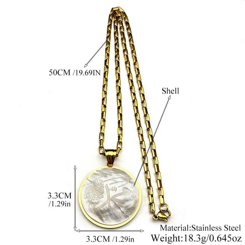 Moon Gold Pendant Natural Shell Witch Ball Spell
