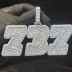 Personalized Solid Back Name Necklace Chain Custom Iced Out Number&Letter Pendant Birthday Gift Icy Baguettecz Hip Hop Jewelry