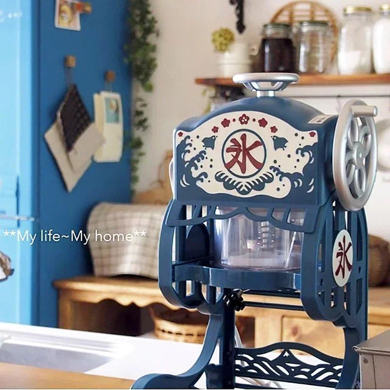 220V Retro Chi-bi Maruko Portable Ice Maker Machine Household Ice Crusher Ice Maker Slush Electric Crushed Shaver Crush