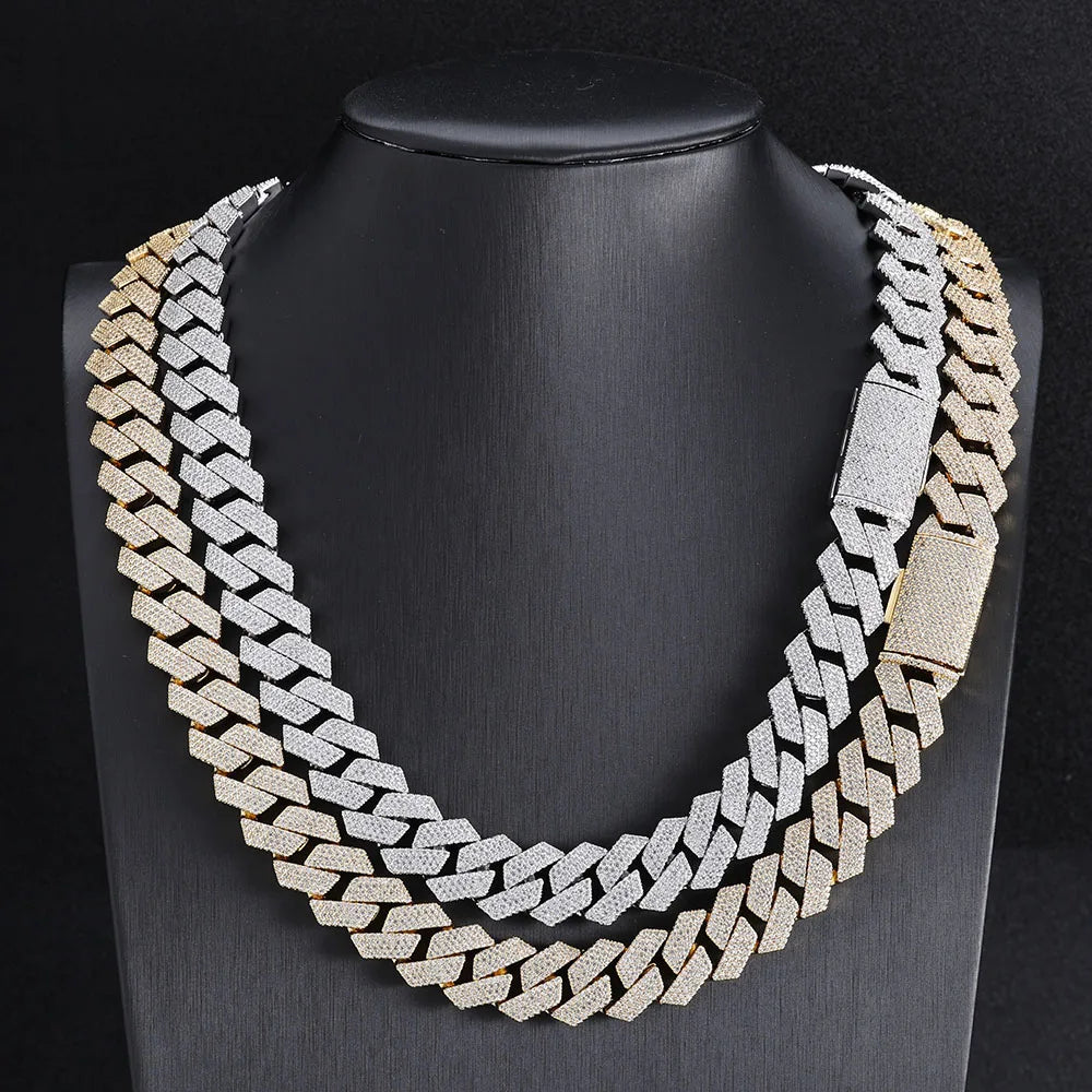 Iced Out Cuban Chain Necklace Stainless Steel 15MM
