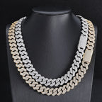 Iced Out Cuban Chain Necklace Stainless Steel 15MM
