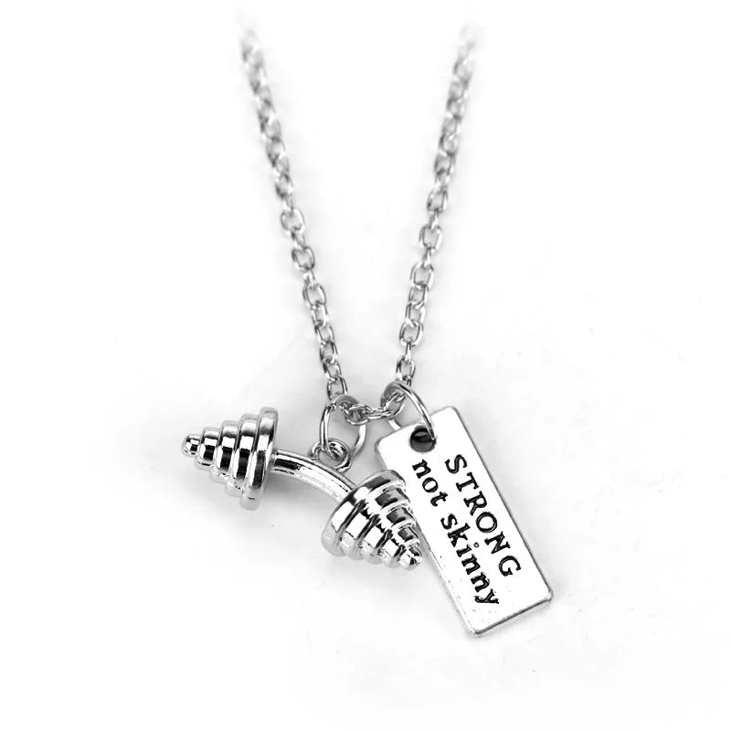Weight Plate Dumbbell Pendant — Stainless Steel