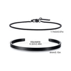 Men's 2pcs Set Simple Fashion Cuban Snake Link Chain Bracelet Stainless Steel Open Cuff Bangle Punk Hip Hop Jewelry Set