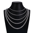 Keel Link Chain Stainless Steel Necklace for Men Women Braided Wheat Chain 2.5/3/4/5/6mm Daily Jewelry