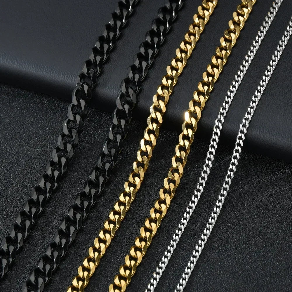 Cuban Link Chain Necklace 3.5-7mm — Gold