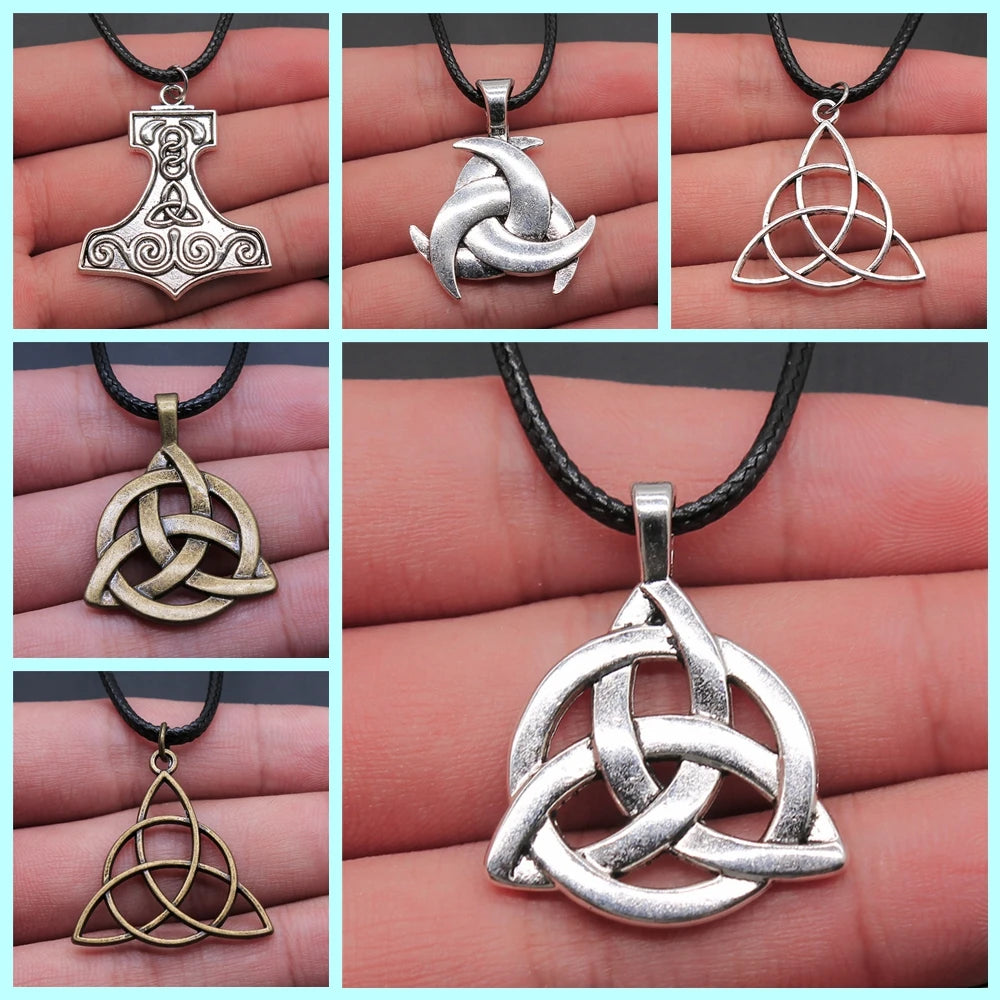 Triquetra Knot Statement Pendant Necklace