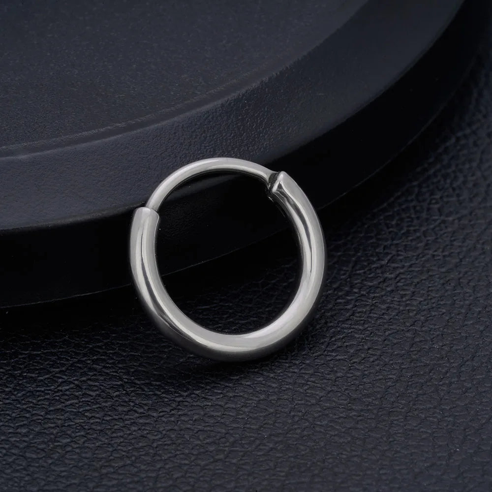 G23 Titanium Open Circle Earrings Cool Air Personality Open Men's And Women's Fashion Tragus Piercing Jewelry Simple Earrings