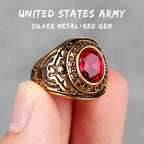 Stainless Steel Men Rings Rhinestone United States Army Punk Hip Hop for Biker Male Boyfriend Jewelry Creativity Gift Wholesale