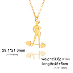 Unift Stainless Steel Sport Women Necklace Runner Rhythmic Gymnastics  Silhouette Pendant Fashion Birthday Jewelry Wholesale