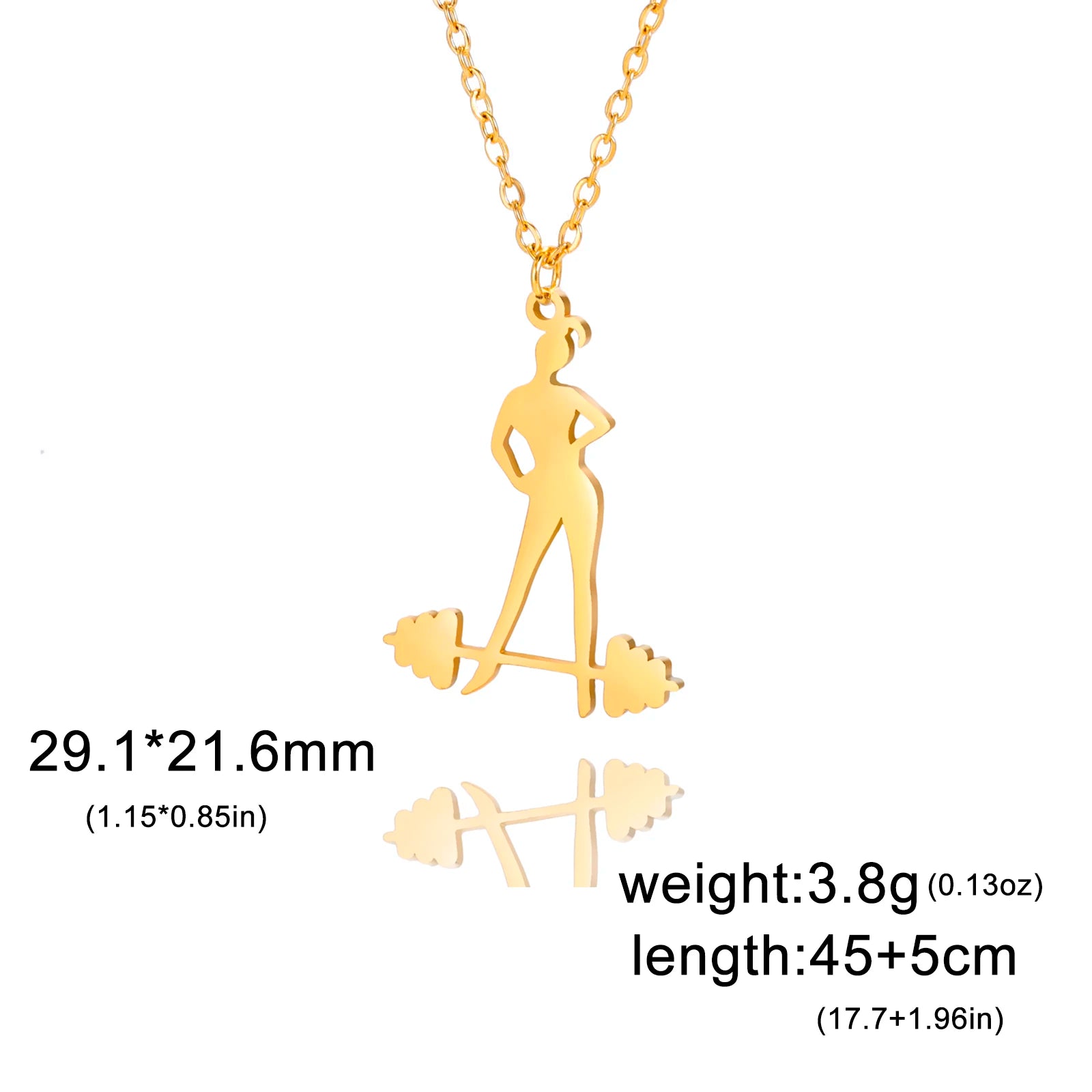 Unift Stainless Steel Sport Women Necklace Runner Rhythmic Gymnastics  Silhouette Pendant Fashion Birthday Jewelry Wholesale