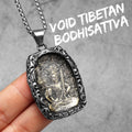 Buddha Glass Pendant Necklace — Stainless Steel