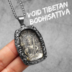 Buddha Glass Pendant Necklace — Stainless Steel
