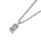Men Hip Hop Jesus Piece Head Face Pendant Necklace With 4mm Rope Chain Shining Crystal Charm Pendants Jewelry Gift For