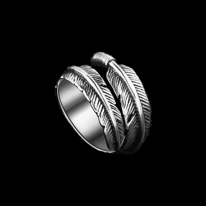 Feather Ring Adjustable for Men & Women — Stainless Steel