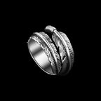 Feather Ring Adjustable for Men & Women — Stainless Steel