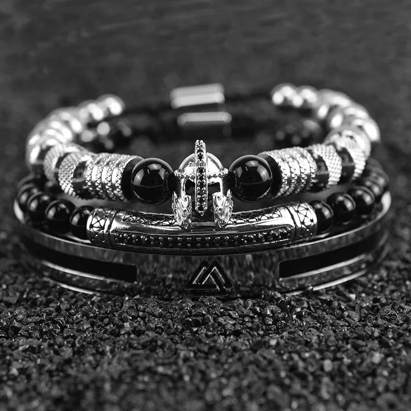 3-Piece Arrow Cuff Bracelet Set — Stainless Steel