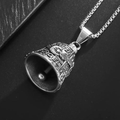 Angel Wings Moto Bell Steel Pendant Punk