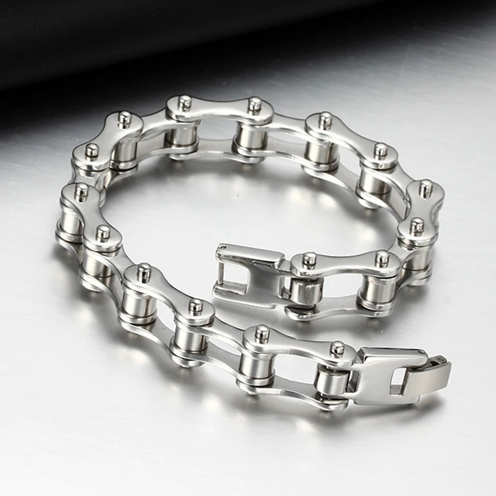Biker Bicycle Motorcycle Chain Bracelet Bangle Punk Jewelry Retro Men Fashion Titanium Steel Bracelet Gift