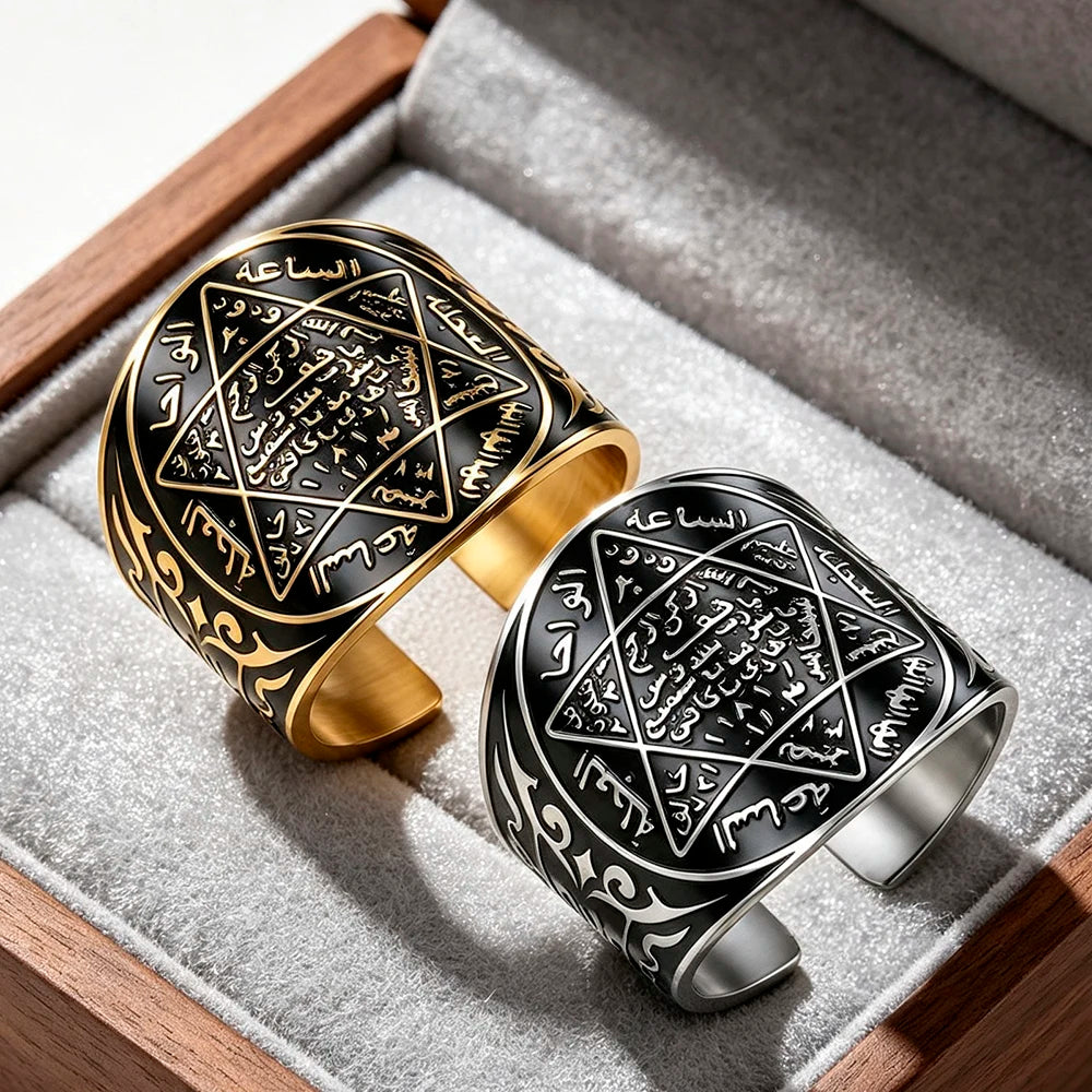 Seal of Solomon Amulet Ring — Stainless Steel