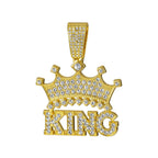 Men Hip Hop Crown with King Pendant Necklace with 13mm Crystal Cuban Chain HipHop Iced Out Bling Necklaces Fashion