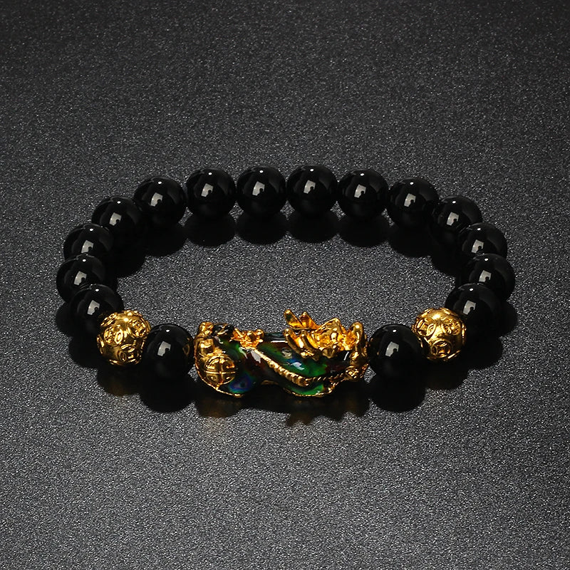 Color-Changing Natural Stone Pi Xiu Beaded Bracelet