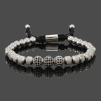 Iced Out Royal CZ Ball Bracelet — Stainless Steel