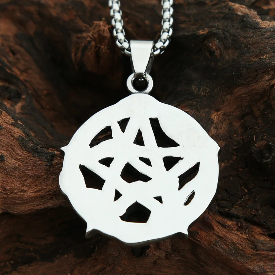 Pentagram Snake Pendant — Stainless Steel