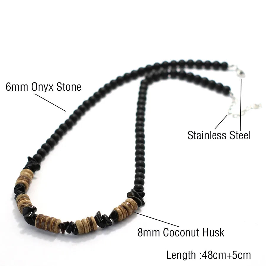 Wood Beads Pendant Necklace — 20"