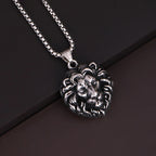 Wolf Tiger Lion Pendant Necklace — Stainless Steel