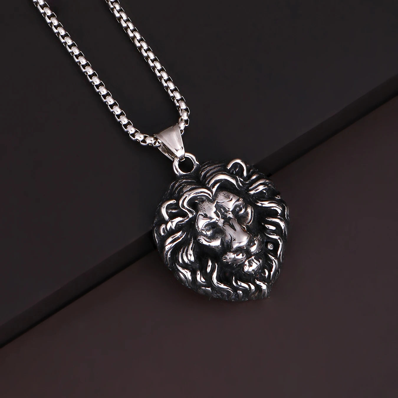 Wolf Tiger Lion Pendant Necklace — Stainless Steel