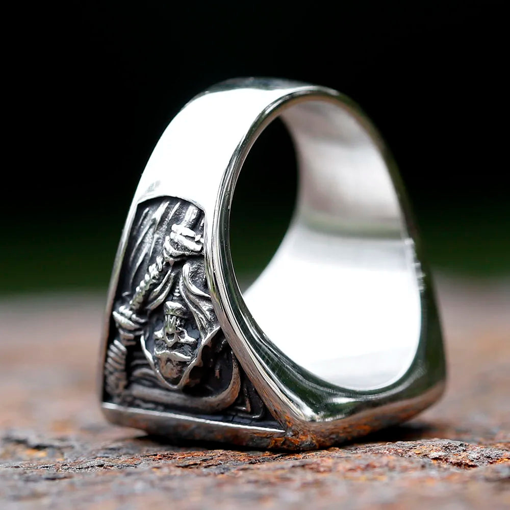Death Sickle Skull Ring — 316L Stainless Steel