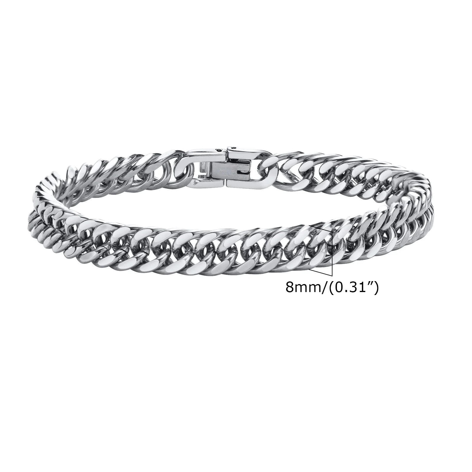 Double Curb Chain Bracelet 15mm — Stainless Steel