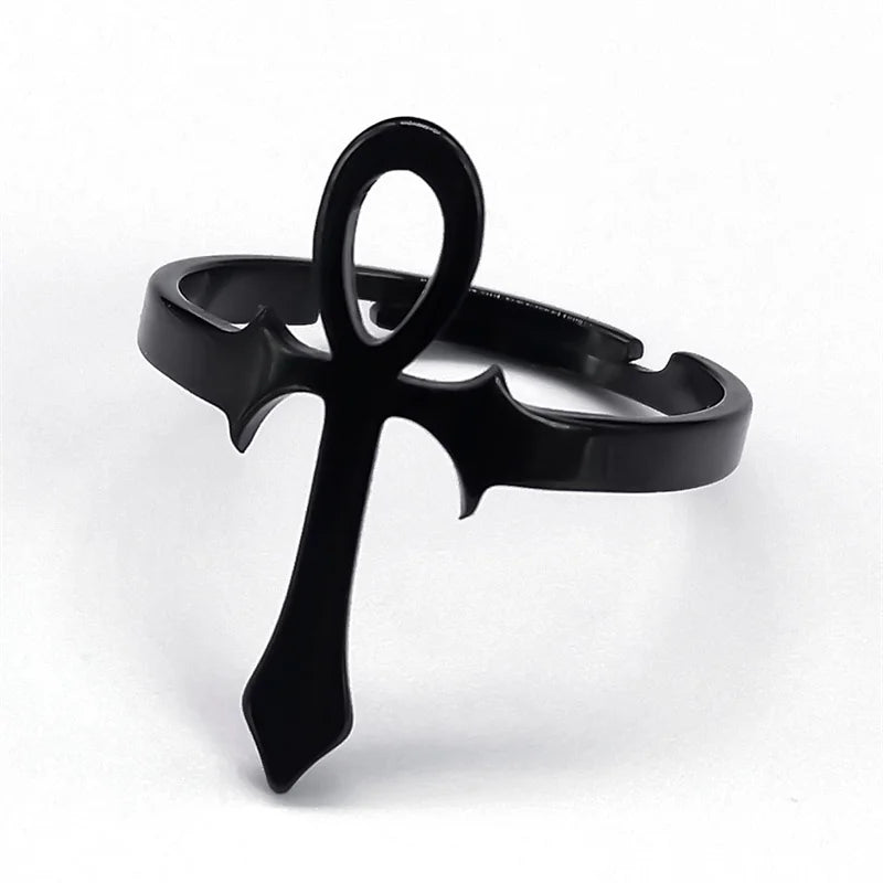 Ankh Cross Ring — Stainless Steel