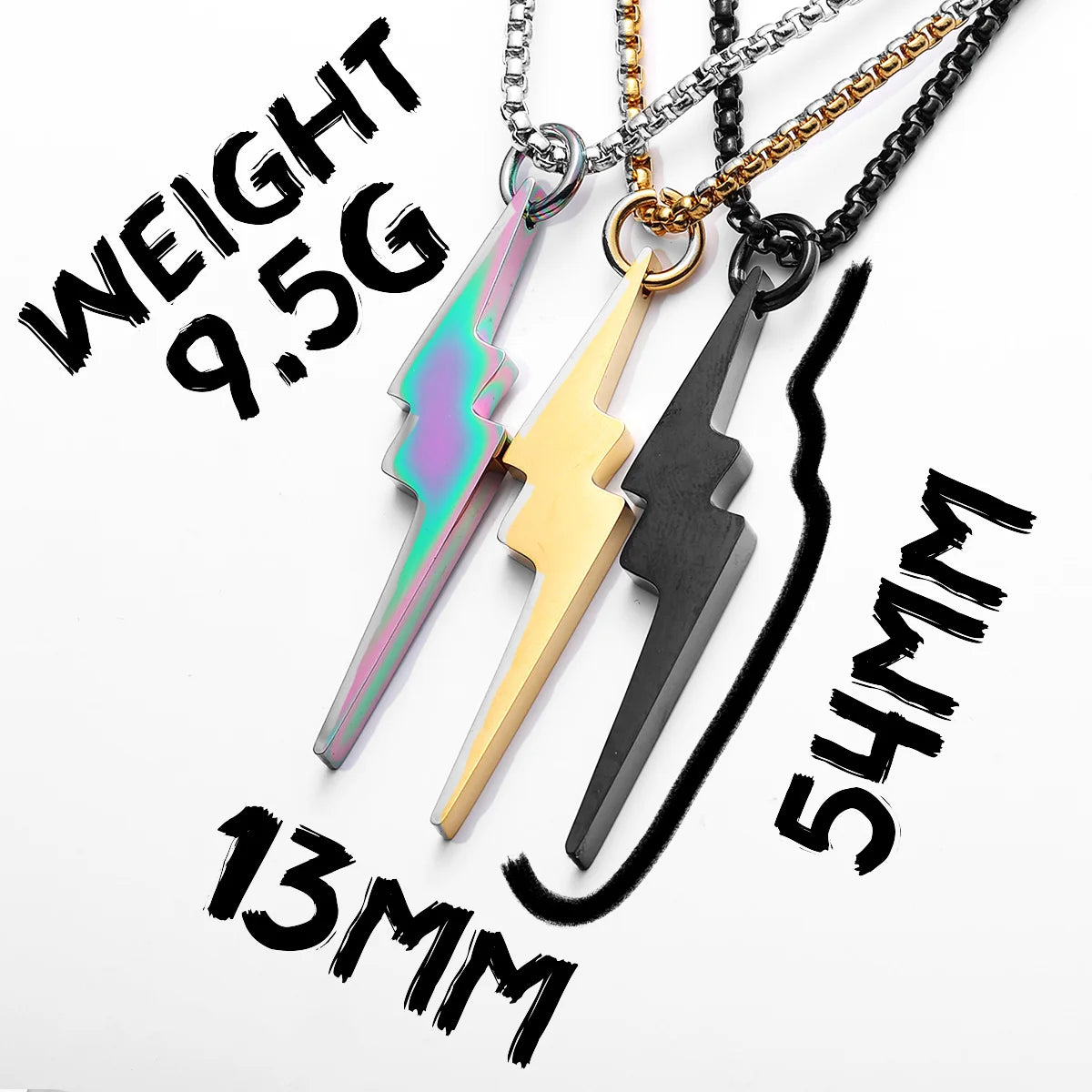 Lightning Minimal Pendant — Stainless Steel