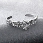 Vintage Open Cuff Bracelet for Men Feather Wing Celtic Knot Pattern Bangle Adjustable Jewelry Trendy Daily Gift