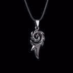 Men's Punk Dragon Flame Pendant Necklace with Cool Leather Chain Fire Phoenix Fashion Jewelry Gift Metal