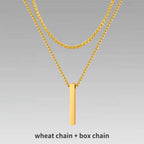 Vertical Bar Rope Cuban Chain Pendant — SS