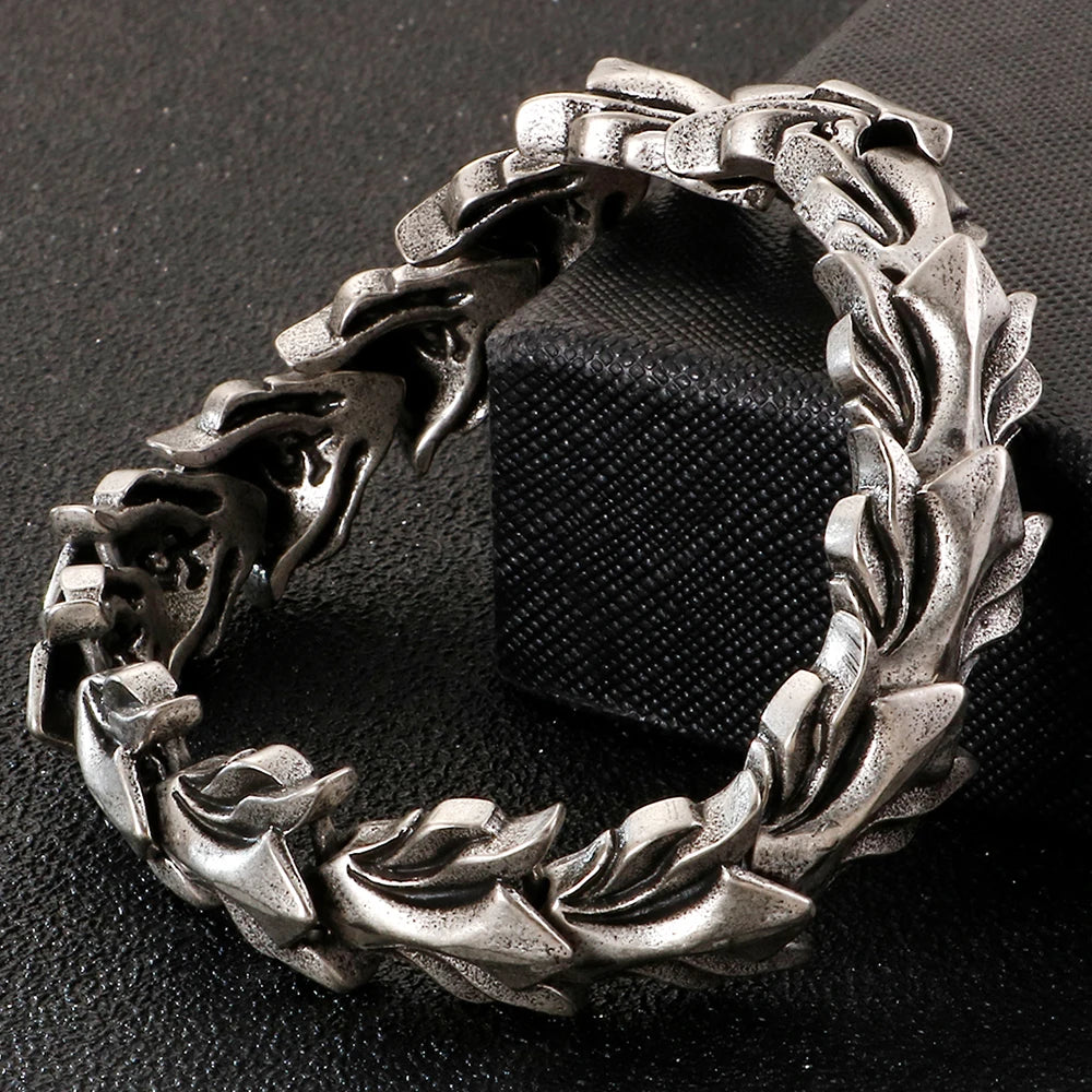 Cool Matte 316L Stainless Steel Men Bracelet for Man 17MM Width Keel Chain Bracelets Male Men's Male Jewelry 3 Sizes