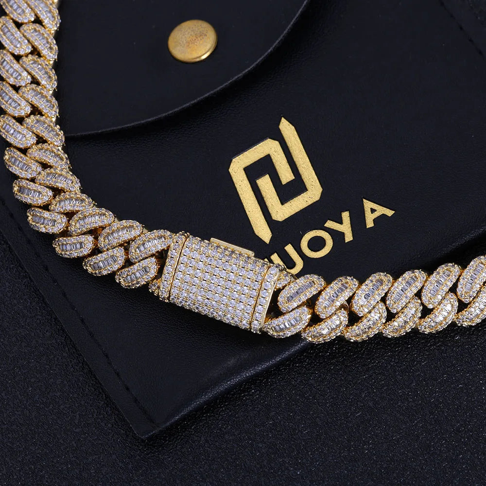 Iced Out Cuban Chain Necklace Stainless Steel 12MM