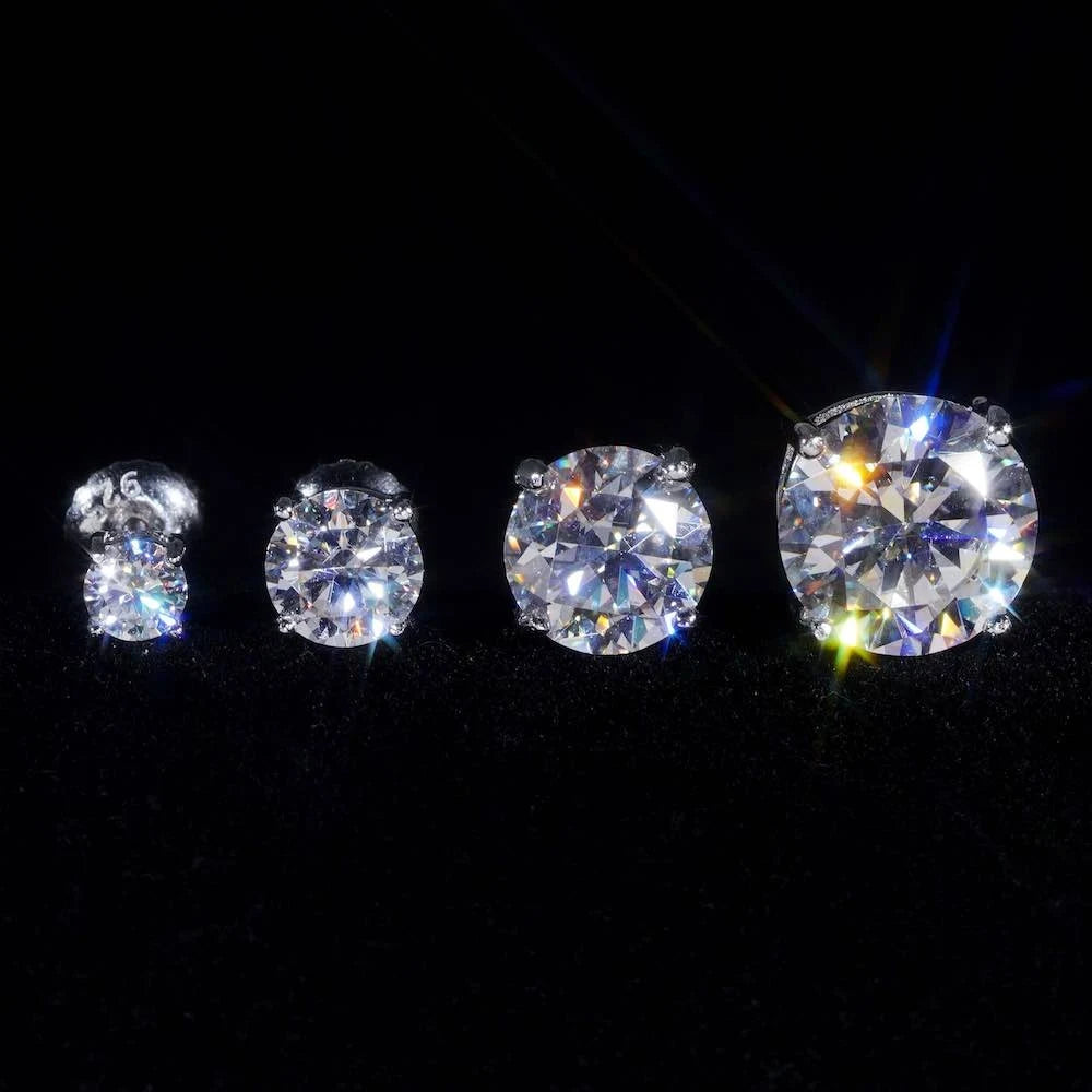 3/4/5/6/7/8/9/10mm D Color VVS Moissanite Stud Earrings S925 Sterling Silver Screw Thread Earrings Wedding Jewelry for Men Women